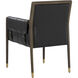 Mauti Distressed Brown / Cortina Black Leather Dining Armchair